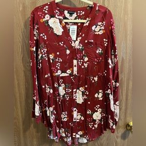 Torrid Emma Burgundy Floral Top
